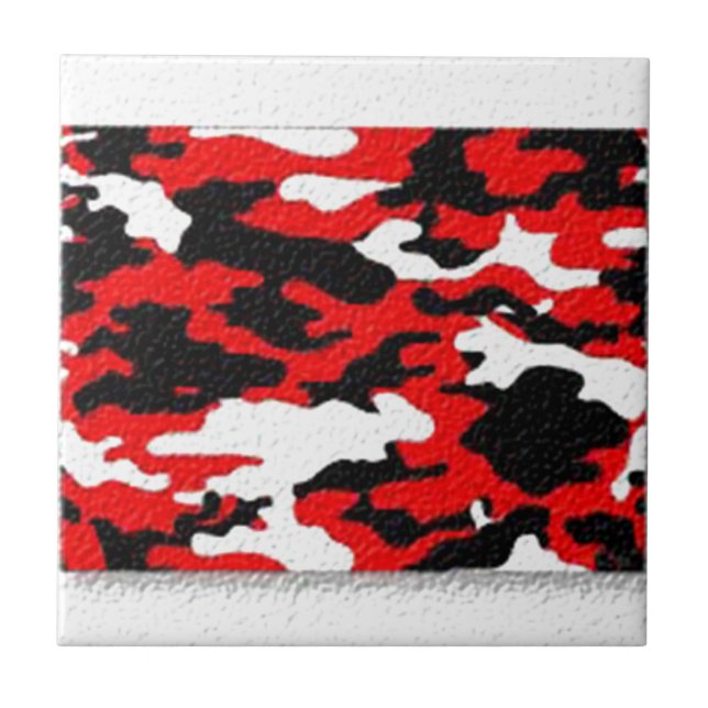 Camouflage Red Patterns Tile (Front)