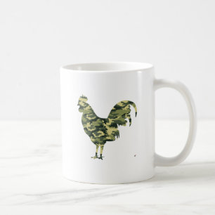 Camouflage Rooster Silhouette Coffee Mug