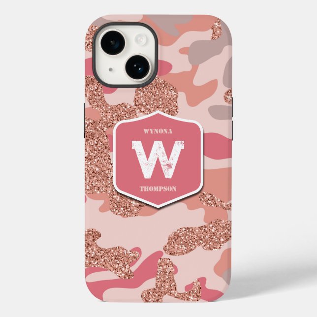 Camouflage Rose Gold Blush Pink Camo Army Pattern  Case-Mate iPhone Case (Back)
