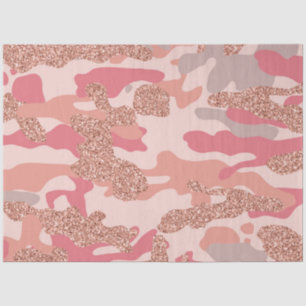 Camouflage Rose Gold Blush Pink Camo Army Pattern Tissue Paper