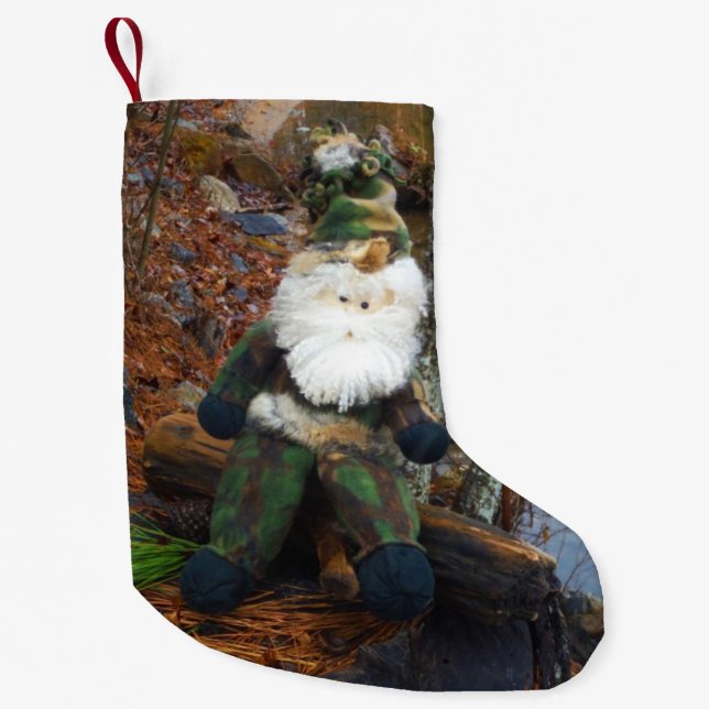 Camouflage Santa Small Christmas Stocking (Front)