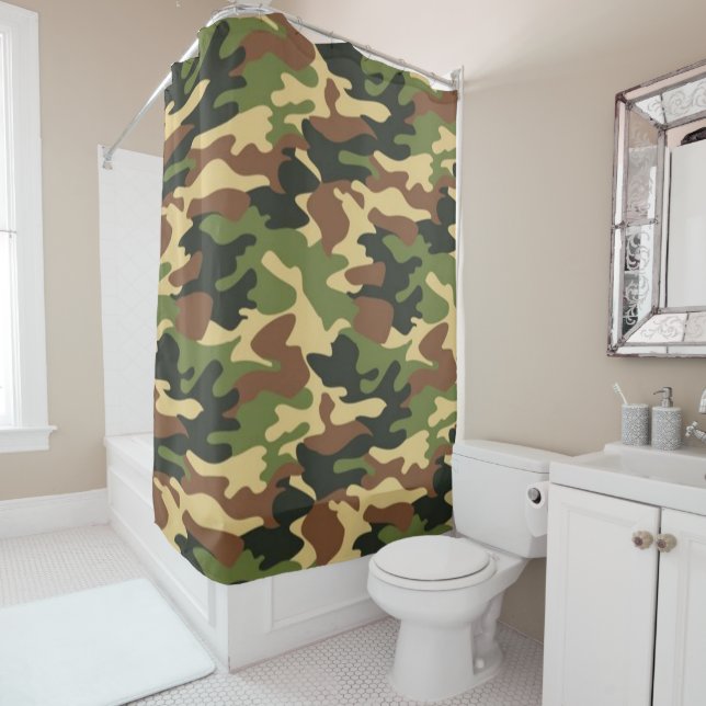 camouflage shower curtain (In Situ)