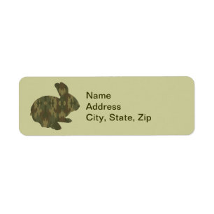 Camouflage Silhouette Easter Bunny Address Labels