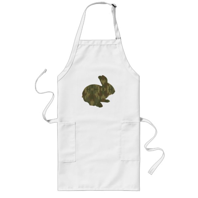 Camouflage Silhouette Easter Bunny Apron (Front)