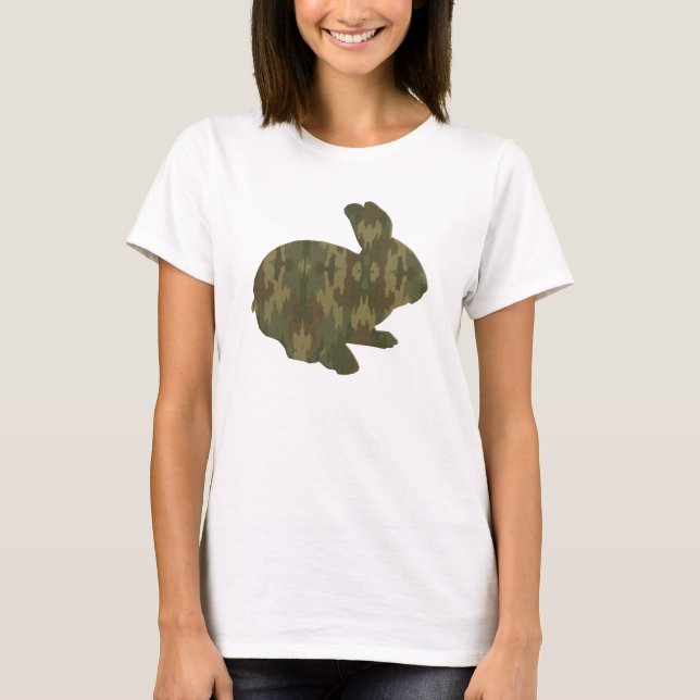 Camouflage Silhouette Easter Bunny Shirt (Front)