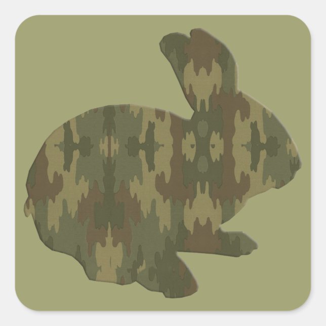 Camouflage Silhouette Easter Bunny Stickers (Front)