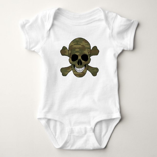 Camouflage Skull And Crossbones Creeper (Front)