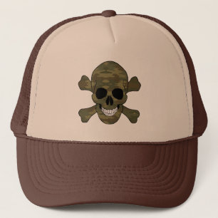 Camouflage Skull And Crossbones Hat