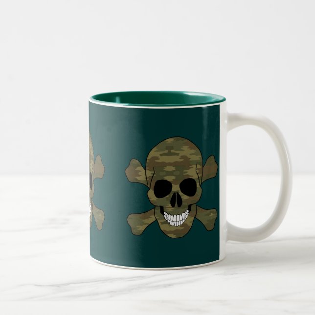 Camouflage Skull And Crossbones Mug (Right)