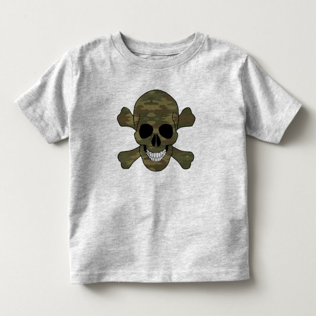 Camouflage Skull And Crossbones Shirt (Front)