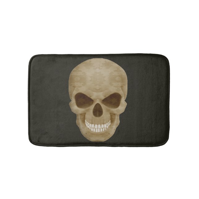 Camouflage Skull Bath Mat (Front)