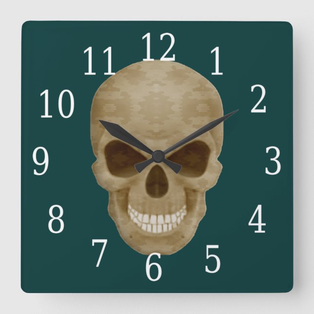 Camouflage Skull Clock (Front)