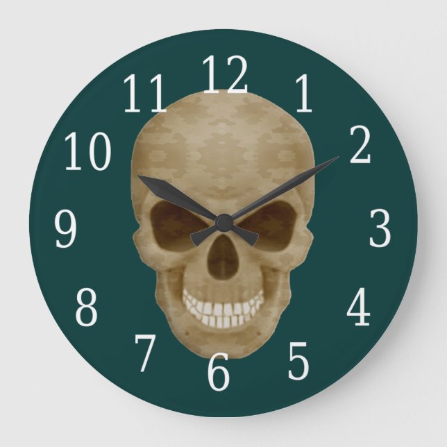 Camouflage Skull Clock (Front)