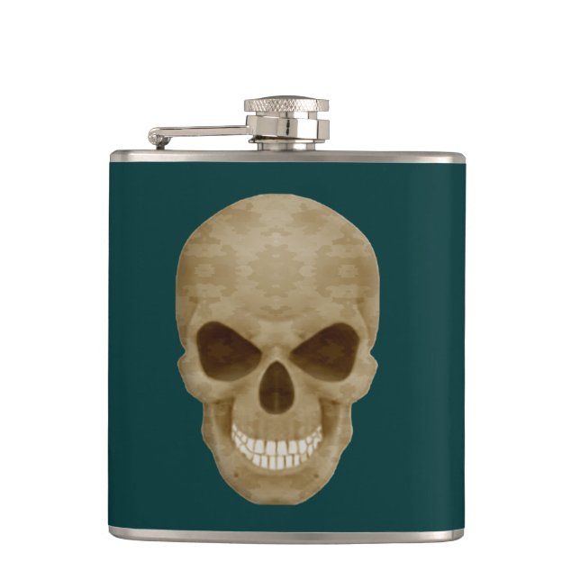 Camouflage Skull Flask (Front)