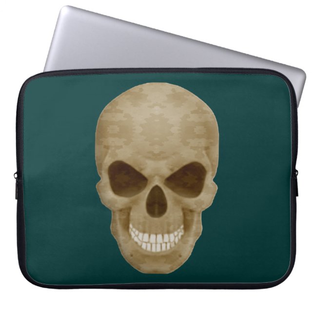 Camouflage Skull Laptop Sleeve (Front)