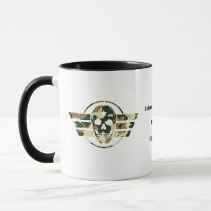 Camouflage Skull   Military Pride Veteran  Coffee Mug