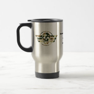 Camouflage Skull Military Pride Veteran Travel Mug