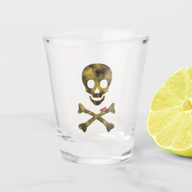 Camouflage Skull Shot Glass (Front)