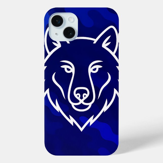 Camouflage Spirit – White Wolf Line Art Case-Mate iPhone Case (Back)