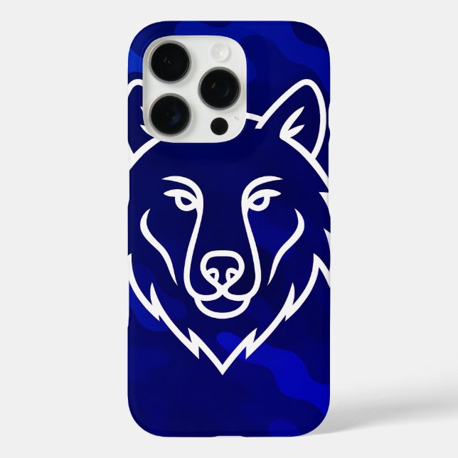 Camouflage Spirit – White Wolf Line Art Case-Mate iPhone Case (Back)