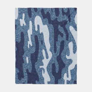Camouflage Spotted Denim Jeans Pattern Fleece Blanket