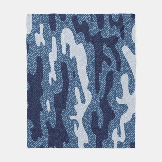 Camouflage Spotted Denim Jeans Pattern Fleece Blanket (Front)