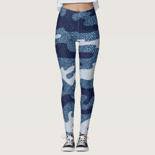 Camouflage Spotted Denim Jeans Pattern Leggings