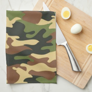 camouflage tea towel