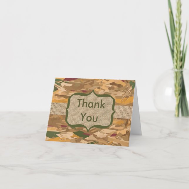 Camouflage Thank You Card Note (Front)