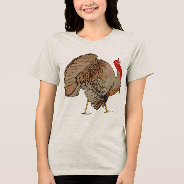 Camouflage Thanksgiving Turkey Tri-Blend Shirt (Front)