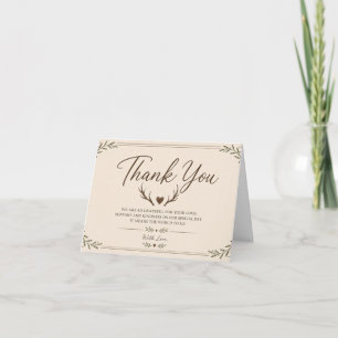 Camouflage The Hunt is Over Wedding Thank You Card