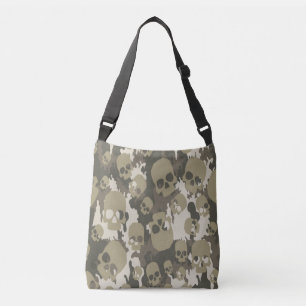 Camouflage Tote Bag with Skulls