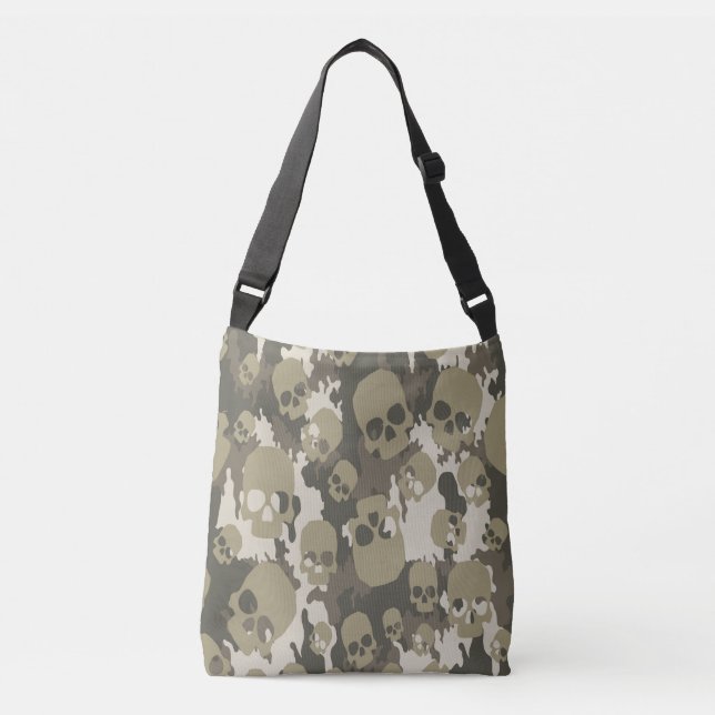 Camouflage Tote Bag with Skulls (Front)