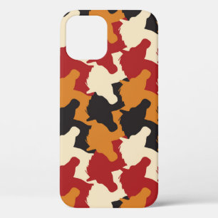 Camouflage unicorn heads, repeating pattern. iPhone 12 case