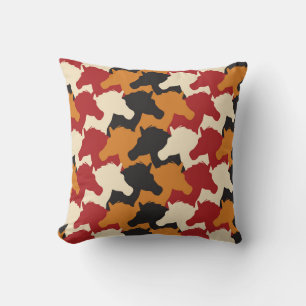 Camouflage unicorn heads, repeating pattern. cushion