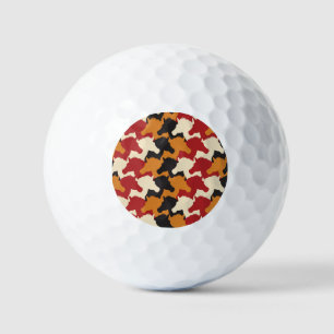 Camouflage unicorn heads, repeating pattern. golf balls