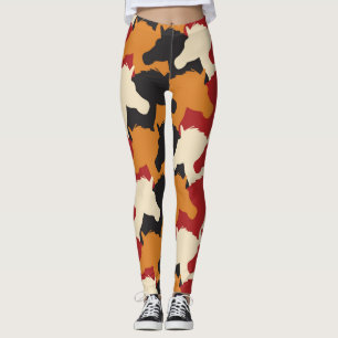 Camouflage unicorn heads, repeating pattern. leggings