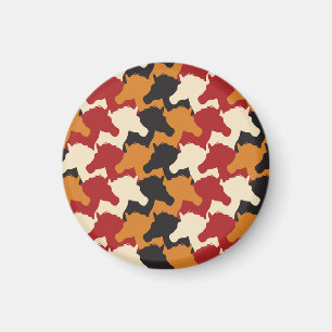 Camouflage unicorn heads, repeating pattern. magnet