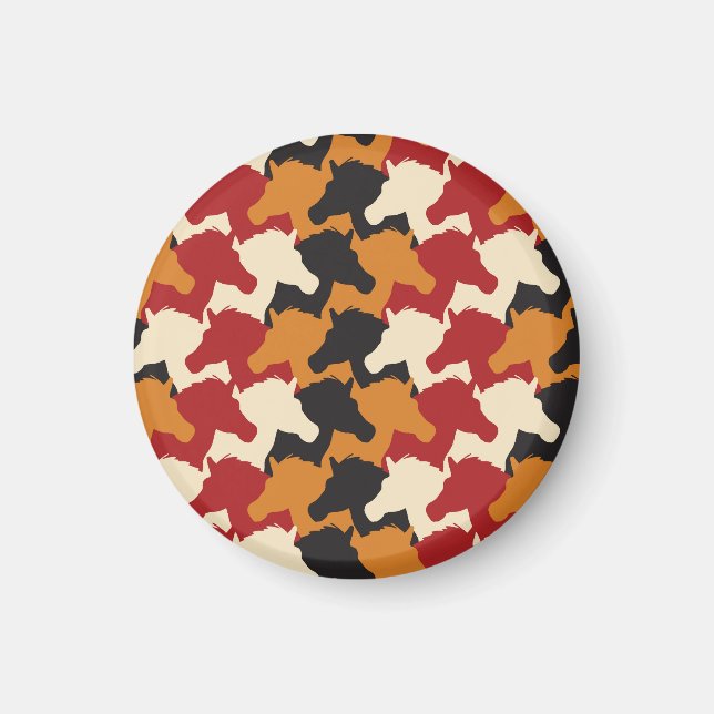 Camouflage unicorn heads, repeating pattern. magnet (Front)