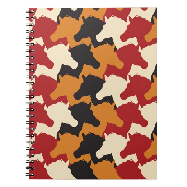 Camouflage unicorn heads, repeating pattern. notebook (Front)