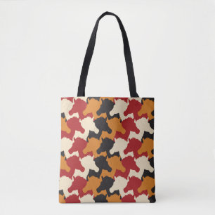 Camouflage unicorn heads, repeating pattern. tote bag