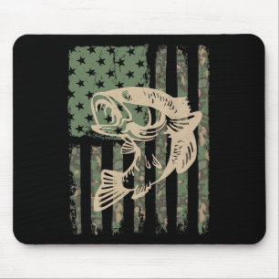 Camouflage Usa Flag Big Mouth B Fishing 1 Mouse Mat