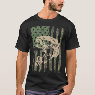 Camouflage Usa Flag Big Mouth B Fishing 1 T-Shirt