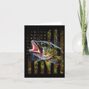 Camouflage Usa Flag Big Mouth B Fishing Card