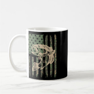 Camouflage Usa Flag Big Mouth Byss Fishing Gift Coffee Mug