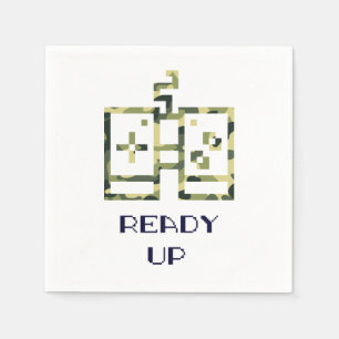 Camouflage Video Game Controller Ready Up Gamer Napkin