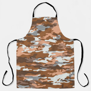 Camouflage wallpaper with polka dots abstract seam apron