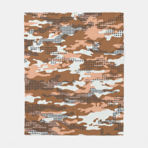 Camouflage wallpaper with polka dots abstract seam fleece blanket