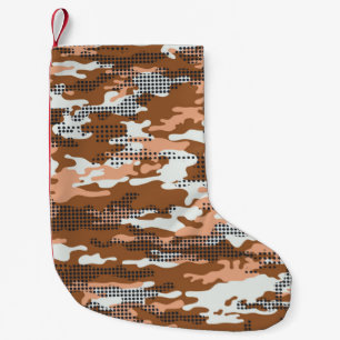Camouflage wallpaper with polka dots abstract seam small christmas stocking