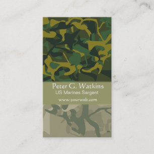 Camouflage  Wilderness Environtmentalist  Pattern Business Card